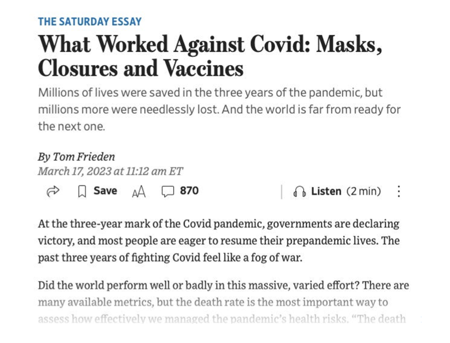 Ex-CDC Director Tom Frieden and New York City’s mass casualty event: What he and The Wall Street Journal got wrong