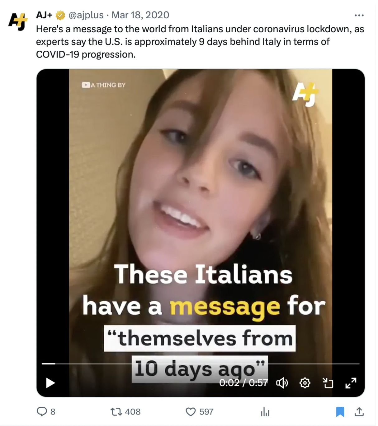 “A Message to the World from Italians Under Coronavirus Lockdowns”