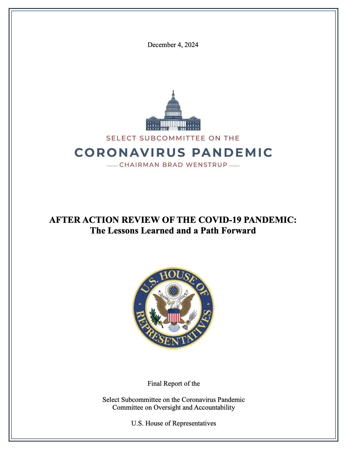 Select Subcommittee on the Coronavirus Pandemic Validates ‘Next Pandemic’ Preparedness Efforts