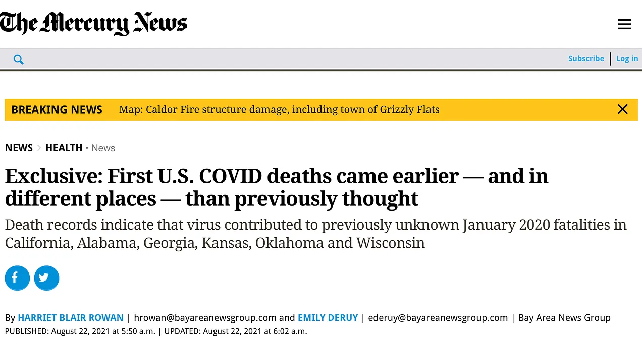 Are January 2020 U.S. deaths attributed to COVID-19 evidence of “early spread” of SARS-CoV-2 or a new disease?