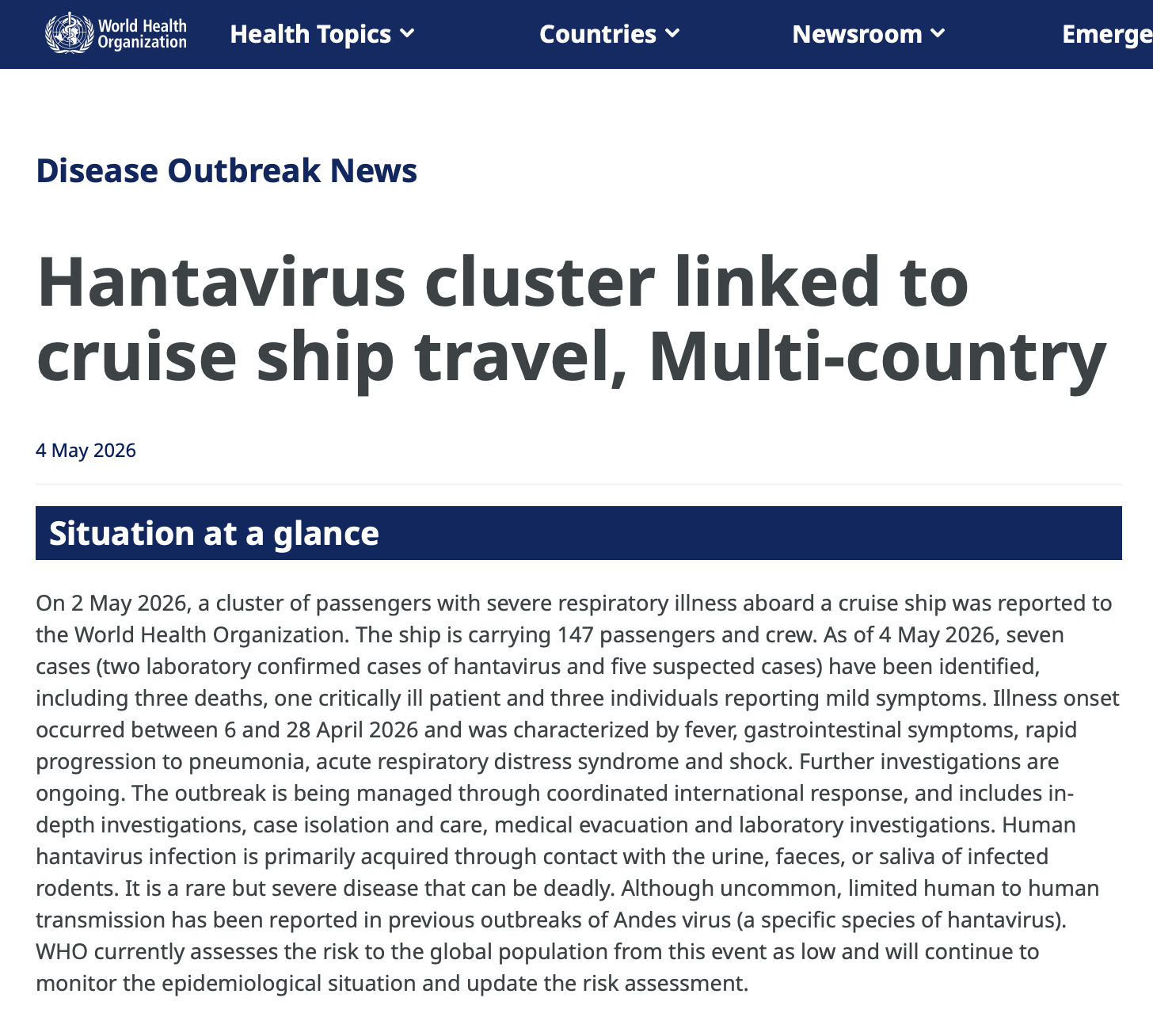 Hantavirus: Here we go again?